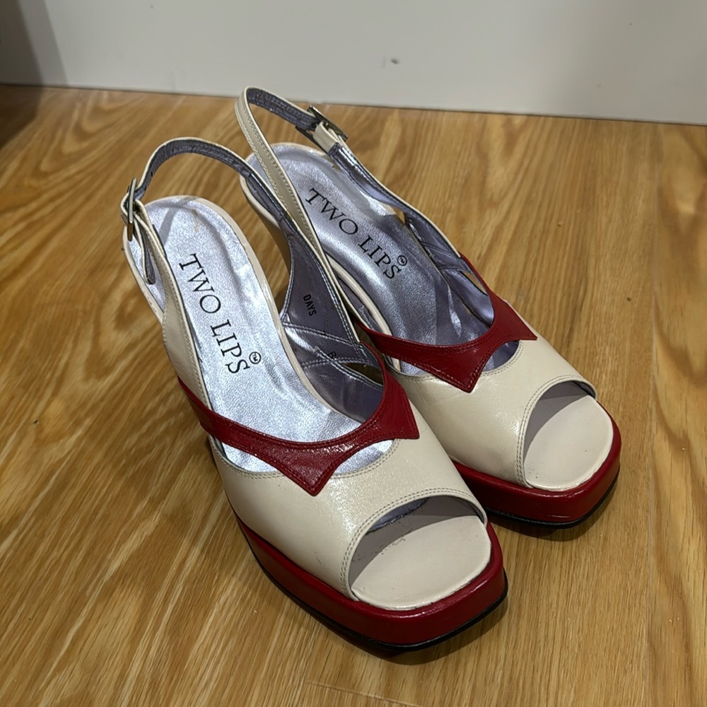 Vintage 1940’s style platform slingbacks sz 7